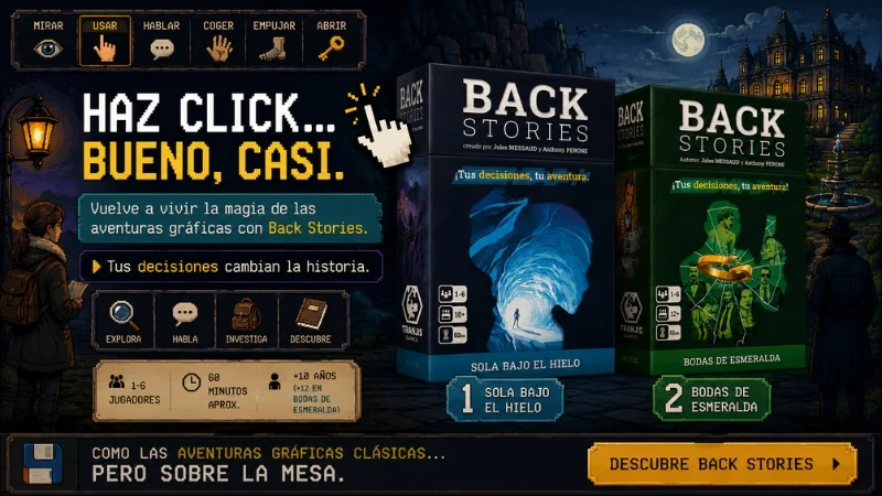 ¿Echas de menos las aventuras gráficas? Back Stories es el Point & Click que puedes jugar sobre la mesa